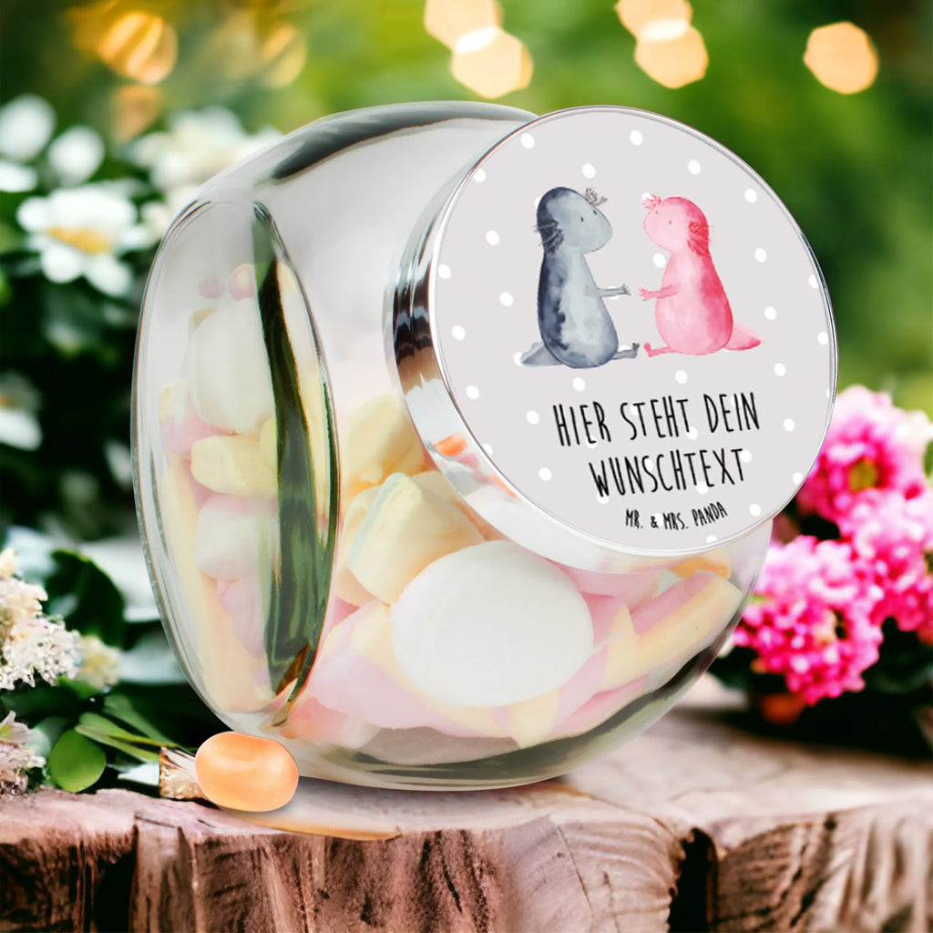 Personalisiertes Bonbonglas Axolotl Liebe Vorratsdose, Vorratsbehälter, Süßigkeitenglas, Süßigkeitendose, Kaffeedose, Müslidose, Teedose, Keksbehälter, Keksedose, Glasdose, Glasbälter, Vorratsglas, Küchenbehälter, Aufbewahrungsdose, Aufbewahungsglas, Gewürzdose, Küchenorganizer, Snackdose, Axolotl, Molch, Axolot, Schwanzlurch, Lurch, Lurche, Liebe, große Liebe, Liebesbeweis, Freund, Verlobter, Ehemann, Jahrestag, Valentinstag