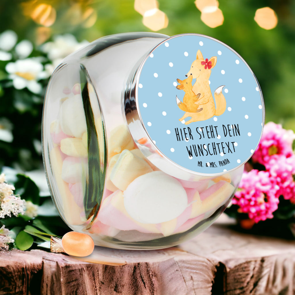 Personalisiertes Bonbonglas Fuchs Mama & Kind Vorratsdose, Vorratsbehälter, Süßigkeitenglas, Süßigkeitendose, Kaffeedose, Müslidose, Teedose, Keksbehälter, Keksedose, Glasdose, Glasbälter, Vorratsglas, Küchenbehälter, Aufbewahrungsdose, Aufbewahungsglas, Gewürzdose, Küchenorganizer, Snackdose, Familie, Vatertag, Muttertag, Bruder, Schwester, Mama, Papa, Oma, Opa, Mutter, Tochter, Lieblingstochter, Beste Tochter, Geschenk