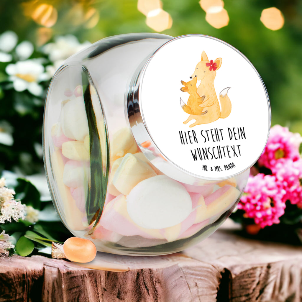 Personalisiertes Bonbonglas Fuchs Mama & Kind Vorratsdose, Vorratsbehälter, Süßigkeitenglas, Süßigkeitendose, Kaffeedose, Müslidose, Teedose, Keksbehälter, Keksedose, Glasdose, Glasbälter, Vorratsglas, Küchenbehälter, Aufbewahrungsdose, Aufbewahungsglas, Gewürzdose, Küchenorganizer, Snackdose, Familie, Vatertag, Muttertag, Bruder, Schwester, Mama, Papa, Oma, Opa, Mutter, Tochter, Lieblingstochter, Beste Tochter, Geschenk