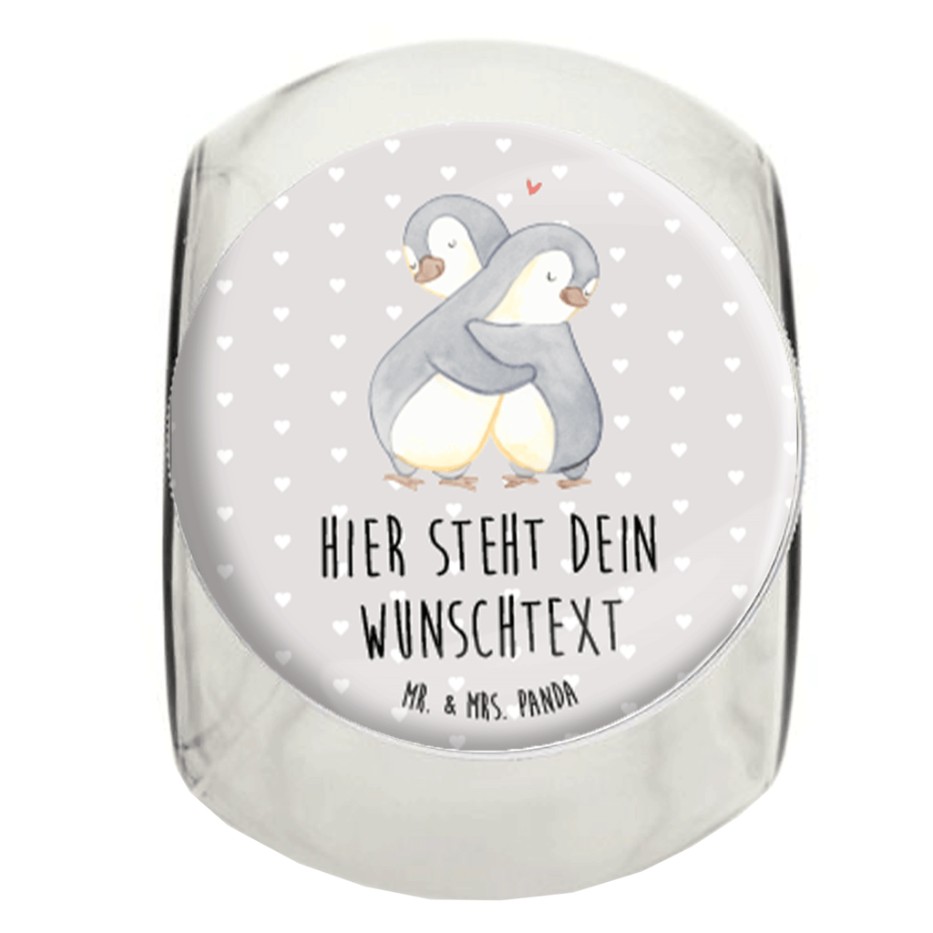 Personalisiertes Bonbonglas Pinguine Kuscheln Vorratsdose, Vorratsbehälter, Süßigkeitenglas, Süßigkeitendose, Kaffeedose, Müslidose, Teedose, Keksbehälter, Keksedose, Glasdose, Glasbälter, Vorratsglas, Küchenbehälter, Aufbewahrungsdose, Aufbewahungsglas, Gewürzdose, Küchenorganizer, Snackdose, Liebe, Partner, Freund, Freundin, Ehemann, Ehefrau, Heiraten, Verlobung, Heiratsantrag, Liebesgeschenk, Jahrestag, Hocheitstag, Valentinstag, Geschenk für Frauen, Hochzeitstag, Mitbringsel, Geschenk für Freundin, Geschenk für Partner, Liebesbeweis, für Männer, für Ehemann