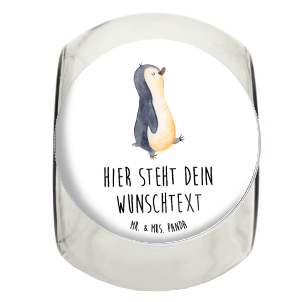 Personalisiertes Bonbonglas Pinguin marschierend Vorratsdose, Vorratsbehälter, Süßigkeitenglas, Süßigkeitendose, Kaffeedose, Müslidose, Teedose, Keksbehälter, Keksedose, Glasdose, Glasbälter, Vorratsglas, Küchenbehälter, Aufbewahrungsdose, Aufbewahungsglas, Gewürzdose, Küchenorganizer, Snackdose, Pinguin, Pinguine, Frühaufsteher, Langschläfer, Bruder, Schwester, Familie