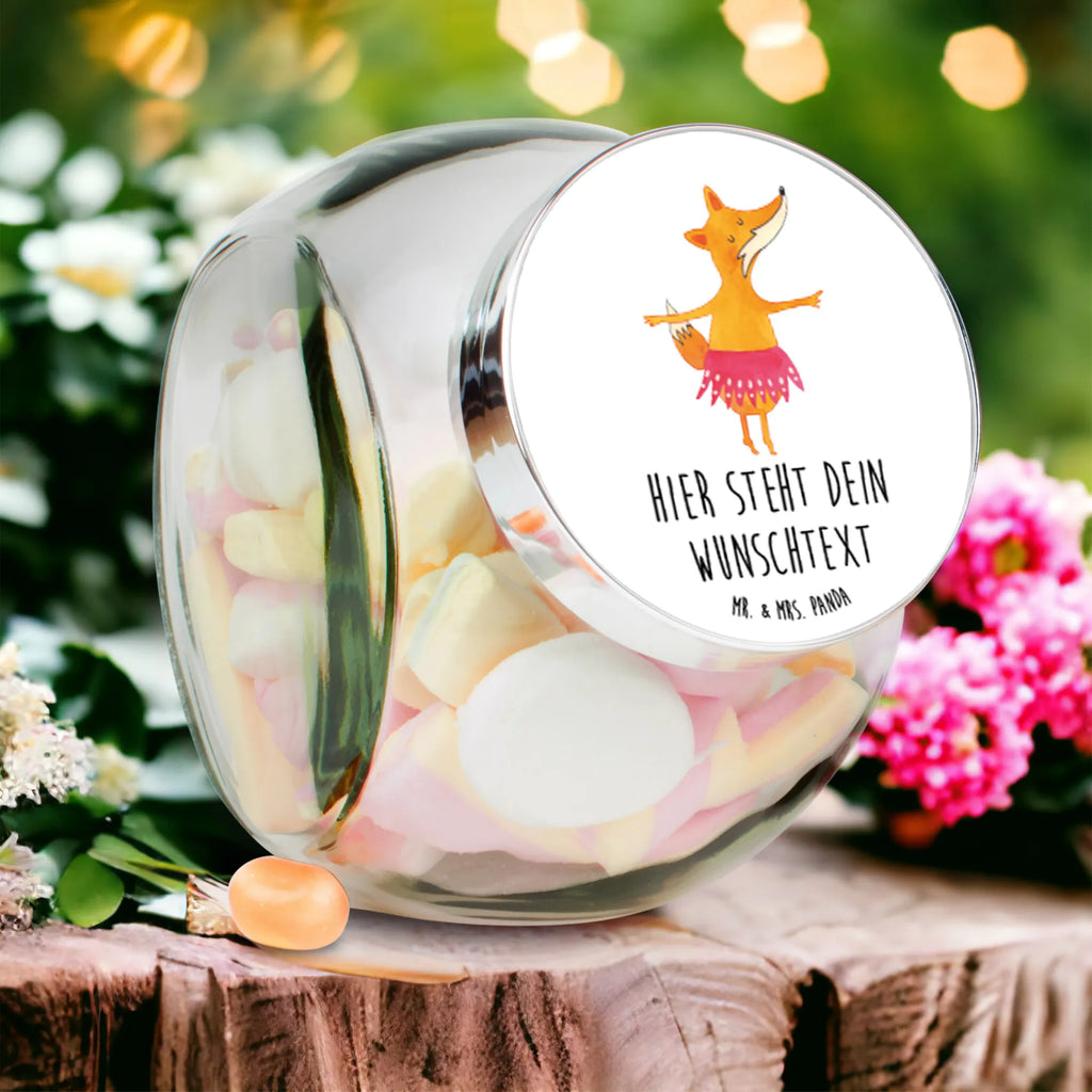 Personalisiertes Bonbonglas Fuchs Ballerina Vorratsdose, Vorratsbehälter, Süßigkeitenglas, Süßigkeitendose, Kaffeedose, Müslidose, Teedose, Keksbehälter, Keksedose, Glasdose, Glasbälter, Vorratsglas, Küchenbehälter, Aufbewahrungsdose, Aufbewahungsglas, Gewürzdose, Küchenorganizer, Snackdose, Fuchs, Fuchs Spruch, Füchse, Füchsin, Ballerina, Ballett, Tänzerin, Tanzen, Party, Einladung, Geburtstag