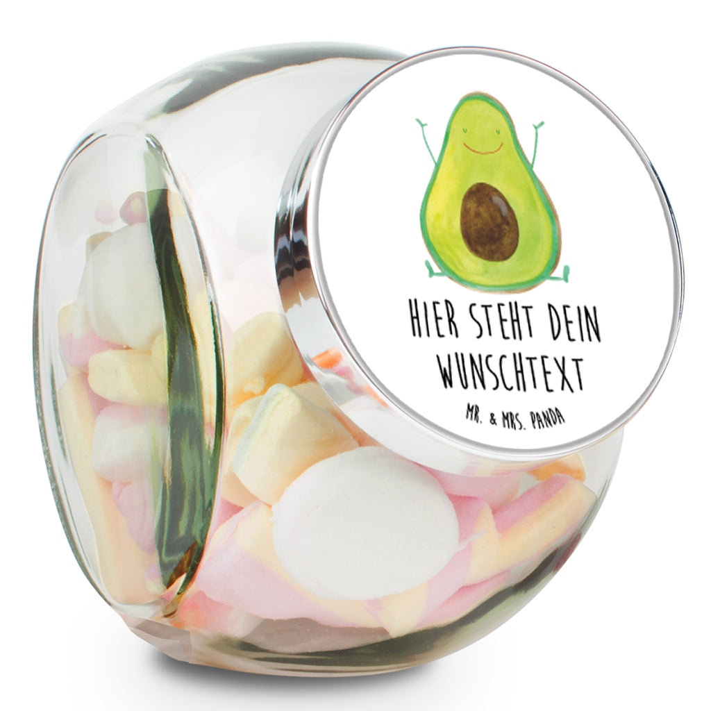 Personalisiertes Bonbonglas Avocado Happy Vorratsdose, Vorratsbehälter, Süßigkeitenglas, Süßigkeitendose, Kaffeedose, Müslidose, Teedose, Keksbehälter, Keksedose, Glasdose, Glasbälter, Vorratsglas, Küchenbehälter, Aufbewahrungsdose, Aufbewahungsglas, Gewürzdose, Küchenorganizer, Snackdose, Avocado, Veggie, Vegan, Gesund, Chaos