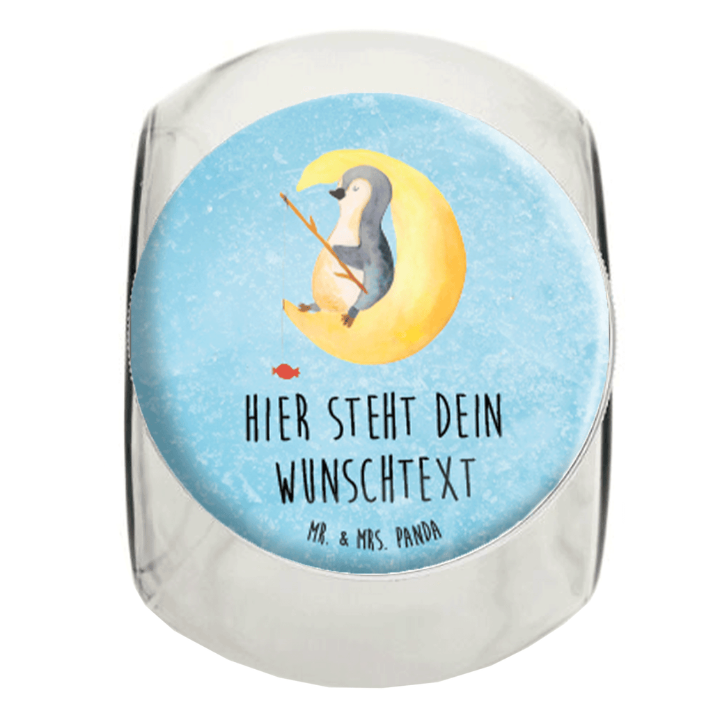 Personalisiertes Bonbonglas Pinguin Mond Vorratsdose, Vorratsbehälter, Süßigkeitenglas, Süßigkeitendose, Kaffeedose, Müslidose, Teedose, Keksbehälter, Keksedose, Glasdose, Glasbälter, Vorratsglas, Küchenbehälter, Aufbewahrungsdose, Aufbewahungsglas, Gewürzdose, Küchenorganizer, Snackdose, Pinguin, Pinguine, Spruch, schlafen, Nachtruhe, Einschlafen, Schlafzimmer, Schlafstörungen, Gästezimmer