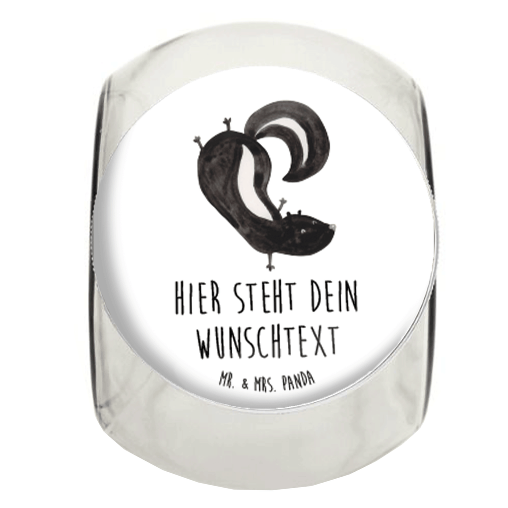 Personalisiertes Bonbonglas Stinktier Handstand Vorratsdose, Vorratsbehälter, Süßigkeitenglas, Süßigkeitendose, Kaffeedose, Müslidose, Teedose, Keksbehälter, Keksedose, Glasdose, Glasbälter, Vorratsglas, Küchenbehälter, Aufbewahrungsdose, Aufbewahungsglas, Gewürzdose, Küchenorganizer, Snackdose, Stinktier, Skunk, Wildtier, Raubtier, Stinker, Stinki, Spielplatz, verpielt, Kind