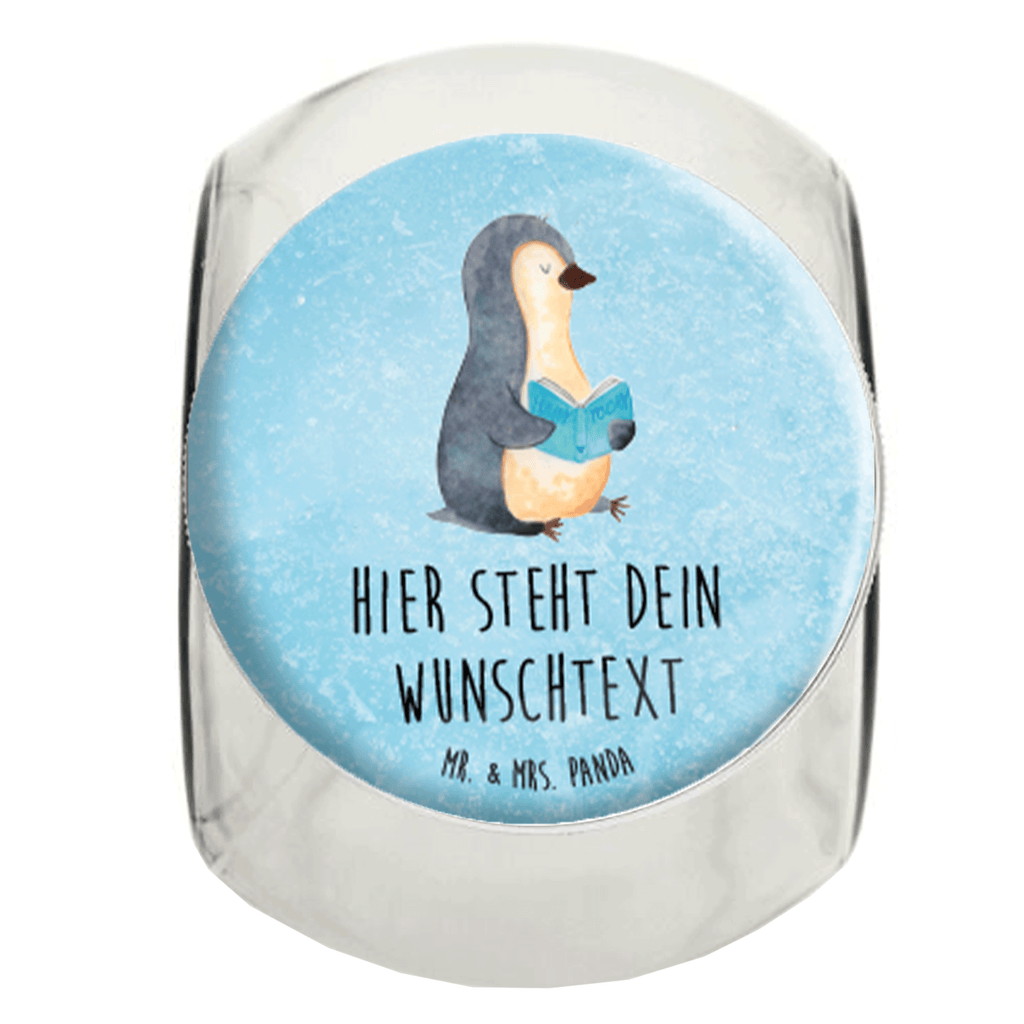 Personalisiertes Bonbonglas Pinguin Buch Vorratsdose, Vorratsbehälter, Süßigkeitenglas, Süßigkeitendose, Kaffeedose, Müslidose, Teedose, Keksbehälter, Keksedose, Glasdose, Glasbälter, Vorratsglas, Küchenbehälter, Aufbewahrungsdose, Aufbewahungsglas, Gewürzdose, Küchenorganizer, Snackdose, Pinguin, Pinguine, Buch, Lesen, Bücherwurm, Nichtstun, Faulenzen, Ferien, Urlaub, Freizeit