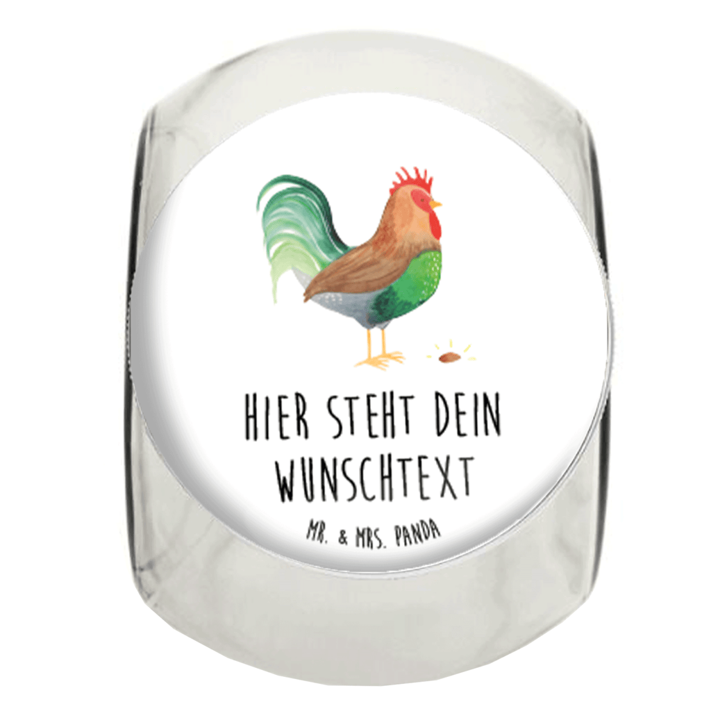 Personalisiertes Bonbonglas Hahn mit Korn Vorratsdose, Vorratsbehälter, Süßigkeitenglas, Süßigkeitendose, Kaffeedose, Müslidose, Teedose, Keksbehälter, Keksedose, Glasdose, Glasbälter, Vorratsglas, Küchenbehälter, Aufbewahrungsdose, Aufbewahungsglas, Gewürzdose, Küchenorganizer, Snackdose, Bauernhof, Hoftiere, Landwirt, Landwirtin, Hahn, Korn, Henne, Eier, Natur