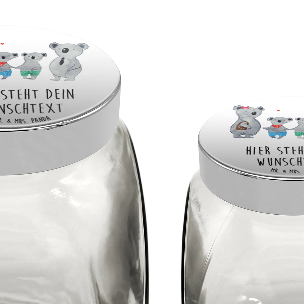 Personalisiertes Bonbonglas Koala Familie zwei Vorratsdose, Vorratsbehälter, Süßigkeitenglas, Süßigkeitendose, Kaffeedose, Müslidose, Teedose, Keksbehälter, Keksedose, Glasdose, Glasbälter, Vorratsglas, Küchenbehälter, Aufbewahrungsdose, Aufbewahungsglas, Gewürzdose, Küchenorganizer, Snackdose, Familie, Vatertag, Muttertag, Bruder, Schwester, Mama, Papa, Oma, Opa, Koala, Koalabär, beste Familie, Familienzeit, Familienleben, Koalafamilie, Lieblingsfamilie