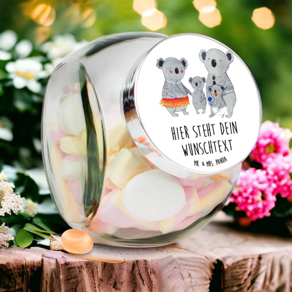 Personalisiertes Bonbonglas Koala Familie Vorratsdose, Vorratsbehälter, Süßigkeitenglas, Süßigkeitendose, Kaffeedose, Müslidose, Teedose, Keksbehälter, Keksedose, Glasdose, Glasbälter, Vorratsglas, Küchenbehälter, Aufbewahrungsdose, Aufbewahungsglas, Gewürzdose, Küchenorganizer, Snackdose, Familie, Vatertag, Muttertag, Bruder, Schwester, Mama, Papa, Oma, Opa, Koala, Koalas, Family, Kinder, Geschwister, Familienleben