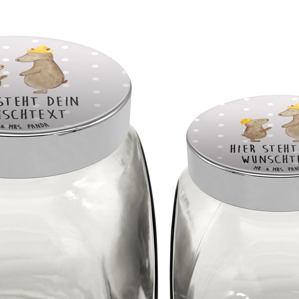 Personalisiertes Bonbonglas Bären mit Hut Vorratsdose, Vorratsbehälter, Süßigkeitenglas, Süßigkeitendose, Kaffeedose, Müslidose, Teedose, Keksbehälter, Keksedose, Glasdose, Glasbälter, Vorratsglas, Küchenbehälter, Aufbewahrungsdose, Aufbewahungsglas, Gewürzdose, Küchenorganizer, Snackdose, Familie, Vatertag, Muttertag, Bruder, Schwester, Mama, Papa, Oma, Opa, Bär, Bären, Vater, Papi, Paps, Dad, Daddy, Lieblingsmensch, Sohn, Söhne, Kind, Kinder, Vater-Sohn, Family, Vorbild