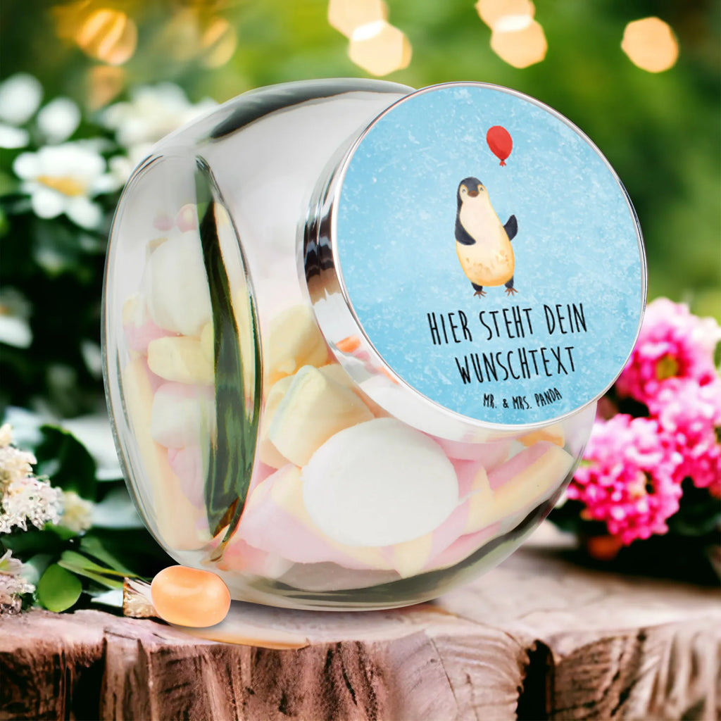 Personalisiertes Bonbonglas Pinguin Luftballon Vorratsdose, Vorratsbehälter, Süßigkeitenglas, Süßigkeitendose, Kaffeedose, Müslidose, Teedose, Keksbehälter, Keksedose, Glasdose, Glasbälter, Vorratsglas, Küchenbehälter, Aufbewahrungsdose, Aufbewahungsglas, Gewürzdose, Küchenorganizer, Snackdose, Pinguin, Pinguine, Luftballon, Tagträume, Lebenslust, Geschenk Freundin, Geschenkidee, beste Freundin, Motivation, Neustart, neues Leben, Liebe, Glück