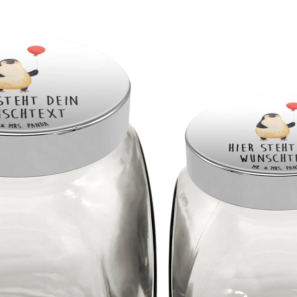 Personalisiertes Bonbonglas Pinguin Luftballon Vorratsdose, Vorratsbehälter, Süßigkeitenglas, Süßigkeitendose, Kaffeedose, Müslidose, Teedose, Keksbehälter, Keksedose, Glasdose, Glasbälter, Vorratsglas, Küchenbehälter, Aufbewahrungsdose, Aufbewahungsglas, Gewürzdose, Küchenorganizer, Snackdose, Pinguin, Pinguine, Luftballon, Tagträume, Lebenslust, Geschenk Freundin, Geschenkidee, beste Freundin, Motivation, Neustart, neues Leben, Liebe, Glück