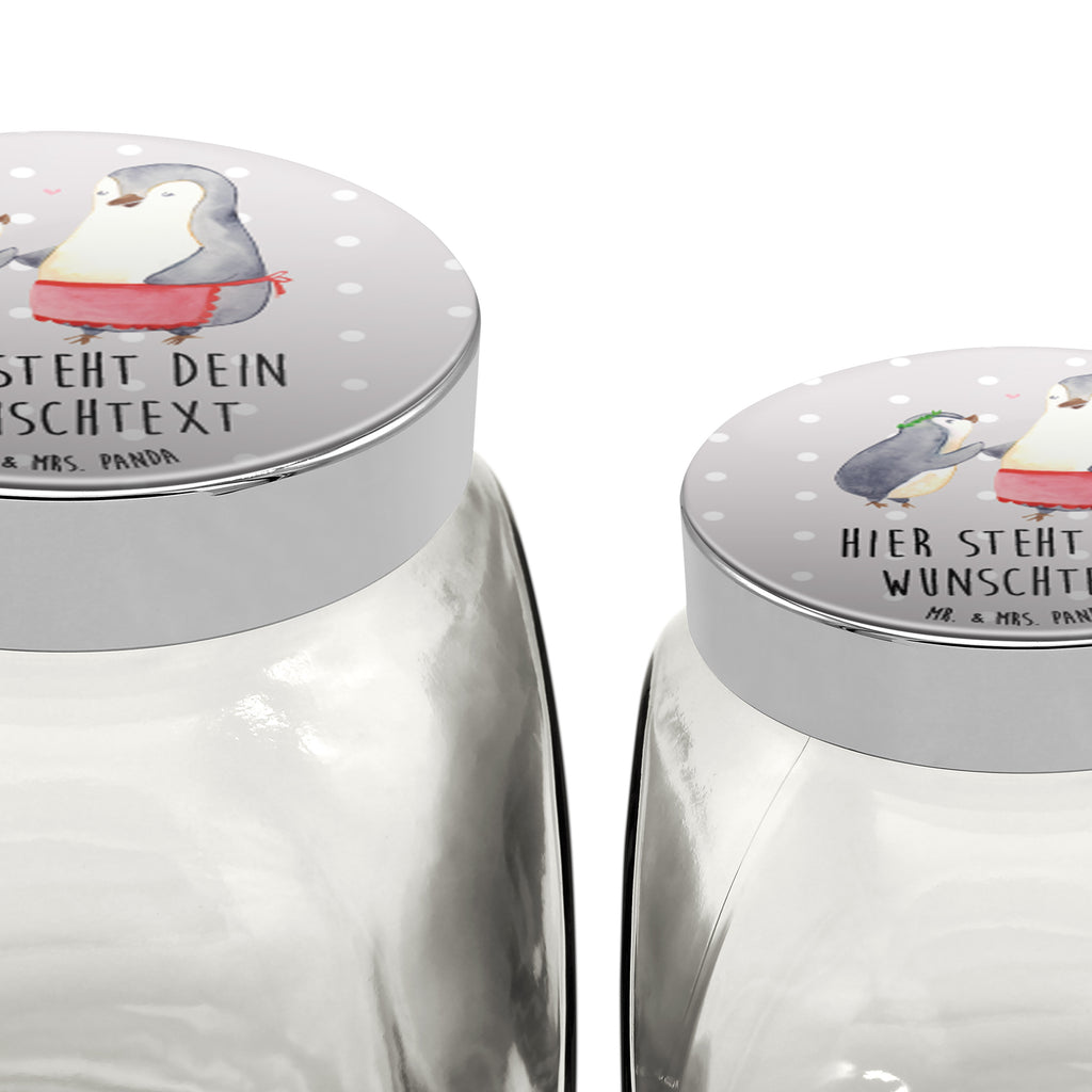 Personalisiertes Bonbonglas Pinguin mit Kind Vorratsdose, Vorratsbehälter, Süßigkeitenglas, Süßigkeitendose, Kaffeedose, Müslidose, Teedose, Keksbehälter, Keksedose, Glasdose, Glasbälter, Vorratsglas, Küchenbehälter, Aufbewahrungsdose, Aufbewahungsglas, Gewürzdose, Küchenorganizer, Snackdose, Familie, Vatertag, Muttertag, Bruder, Schwester, Mama, Papa, Oma, Opa, Geschenk, Mami, Mutti, Mutter, Geburststag