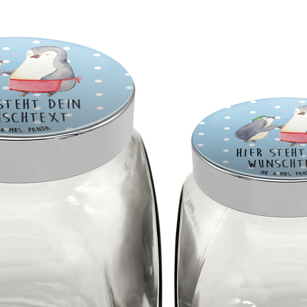 Personalisiertes Bonbonglas Pinguin mit Kind Vorratsdose, Vorratsbehälter, Süßigkeitenglas, Süßigkeitendose, Kaffeedose, Müslidose, Teedose, Keksbehälter, Keksedose, Glasdose, Glasbälter, Vorratsglas, Küchenbehälter, Aufbewahrungsdose, Aufbewahungsglas, Gewürzdose, Küchenorganizer, Snackdose, Familie, Vatertag, Muttertag, Bruder, Schwester, Mama, Papa, Oma, Opa, Geschenk, Mami, Mutti, Mutter, Geburststag