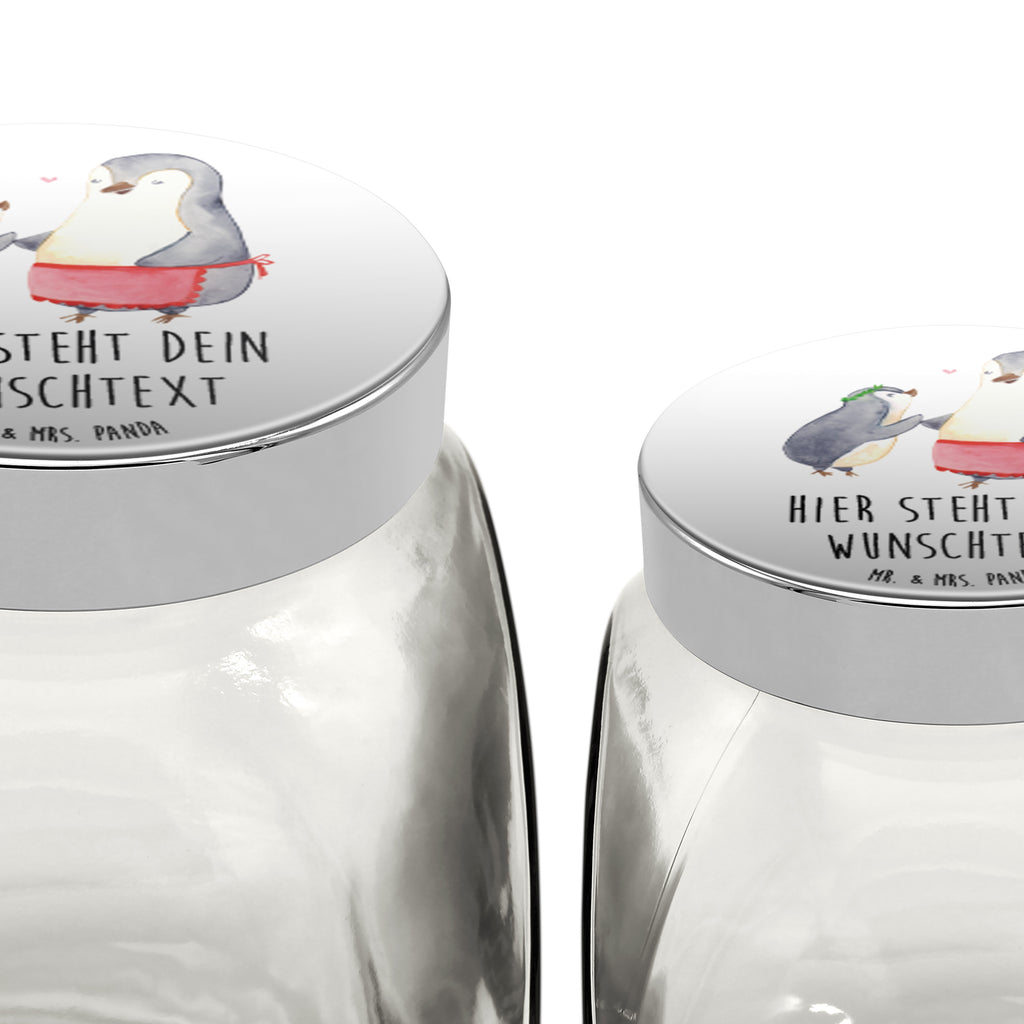 Personalisiertes Bonbonglas Pinguin mit Kind Vorratsdose, Vorratsbehälter, Süßigkeitenglas, Süßigkeitendose, Kaffeedose, Müslidose, Teedose, Keksbehälter, Keksedose, Glasdose, Glasbälter, Vorratsglas, Küchenbehälter, Aufbewahrungsdose, Aufbewahungsglas, Gewürzdose, Küchenorganizer, Snackdose, Familie, Vatertag, Muttertag, Bruder, Schwester, Mama, Papa, Oma, Opa, Geschenk, Mami, Mutti, Mutter, Geburststag