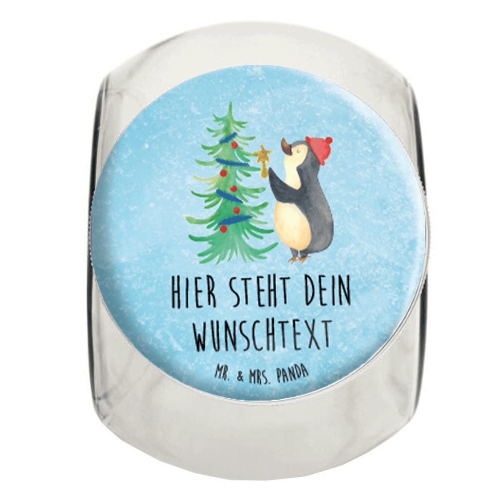 Personalisiertes Bonbonglas Pinguin Weihnachtsbaum Vorratsdose, Vorratsbehälter, Süßigkeitenglas, Süßigkeitendose, Kaffeedose, Müslidose, Teedose, Keksbehälter, Keksedose, Glasdose, Glasbälter, Vorratsglas, Küchenbehälter, Aufbewahrungsdose, Aufbewahungsglas, Gewürzdose, Küchenorganizer, Snackdose, Winter, Weihnachten, Weihnachtsdeko, Nikolaus, Advent, Heiligabend, Wintermotiv, Pinguin