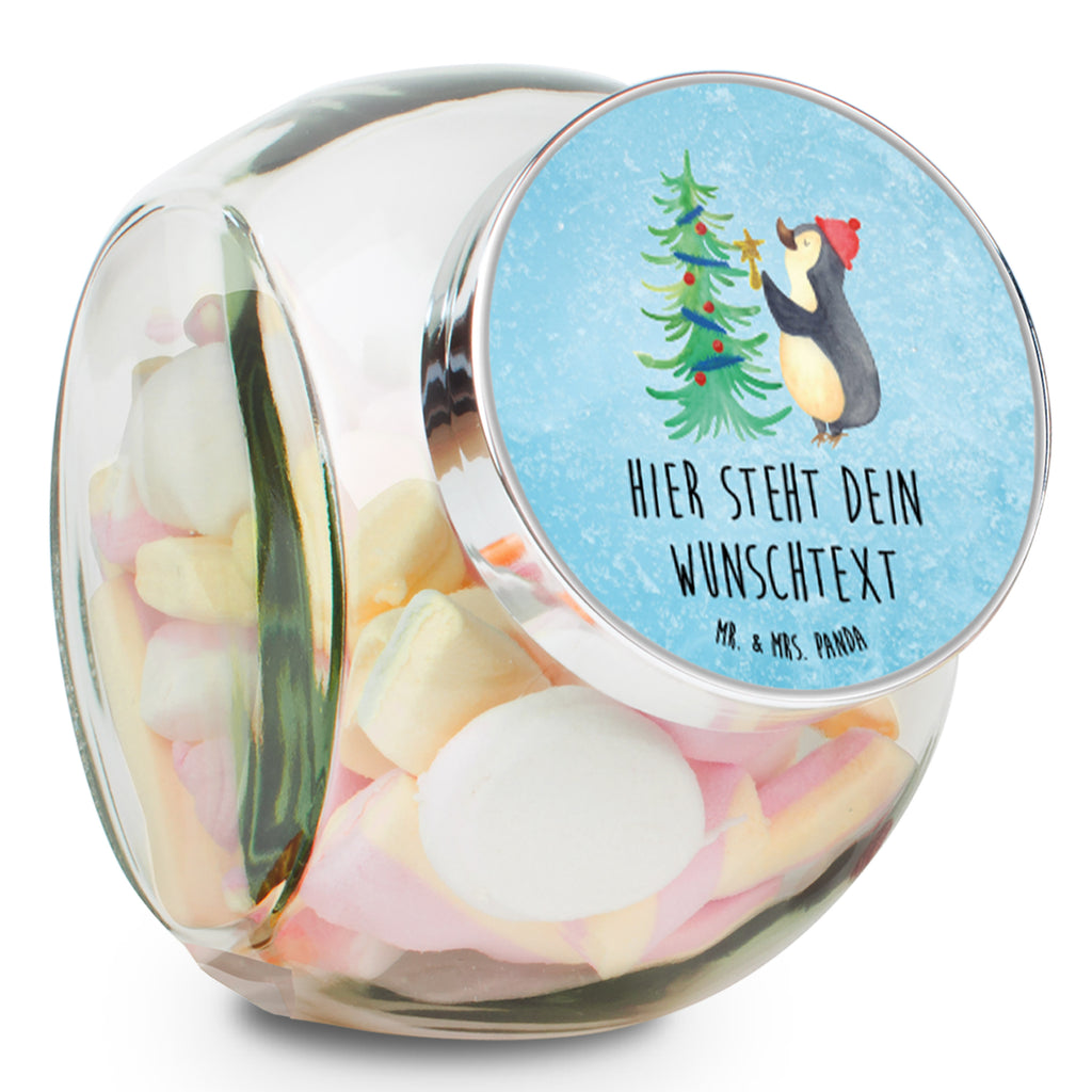 Personalisiertes Bonbonglas Pinguin Weihnachtsbaum Vorratsdose, Vorratsbehälter, Süßigkeitenglas, Süßigkeitendose, Kaffeedose, Müslidose, Teedose, Keksbehälter, Keksedose, Glasdose, Glasbälter, Vorratsglas, Küchenbehälter, Aufbewahrungsdose, Aufbewahungsglas, Gewürzdose, Küchenorganizer, Snackdose, Winter, Weihnachten, Weihnachtsdeko, Nikolaus, Advent, Heiligabend, Wintermotiv, Pinguin