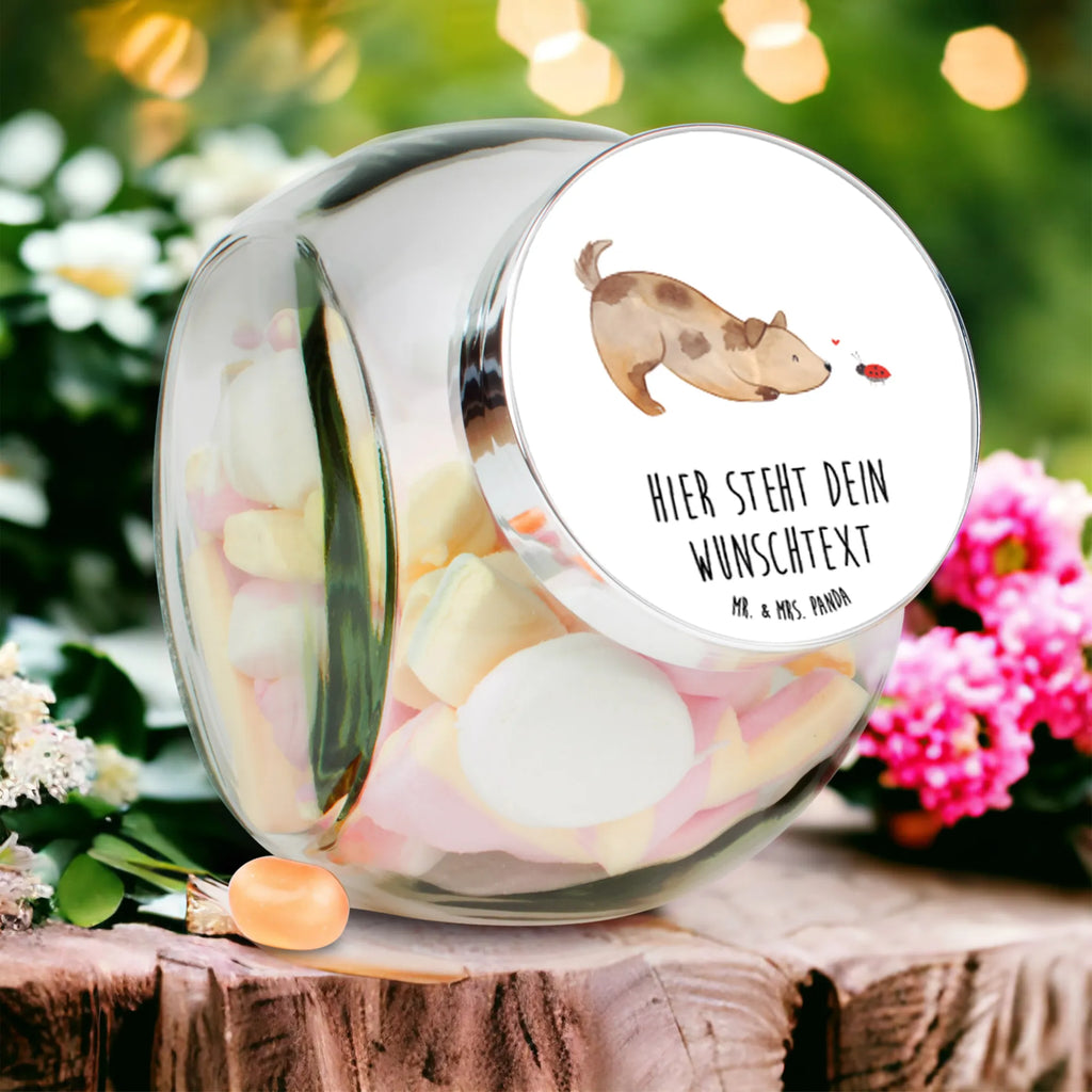 Personalisiertes Bonbonglas Hund Marienkäfer Vorratsdose, Vorratsbehälter, Süßigkeitenglas, Süßigkeitendose, Kaffeedose, Müslidose, Teedose, Keksbehälter, Keksedose, Glasdose, Glasbälter, Vorratsglas, Küchenbehälter, Aufbewahrungsdose, Aufbewahungsglas, Gewürzdose, Küchenorganizer, Snackdose, Hund, Hundemotiv, Haustier, Hunderasse, Tierliebhaber, Hundebesitzer, Sprüche, Hunde, Hundespruch, Marienkäfer, Mischling, Mischlinghund