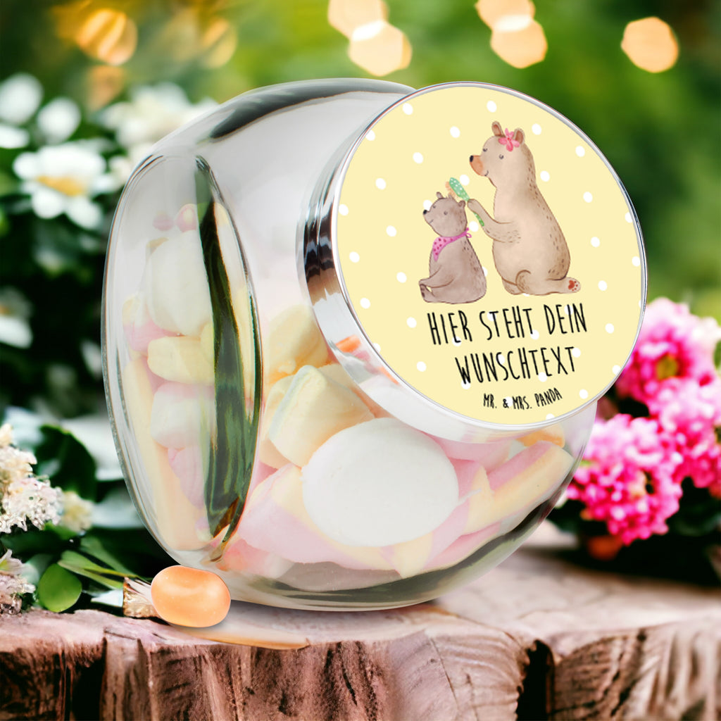 Personalisiertes Bonbonglas Bär mit Kind Vorratsdose, Vorratsbehälter, Süßigkeitenglas, Süßigkeitendose, Kaffeedose, Müslidose, Teedose, Keksbehälter, Keksedose, Glasdose, Glasbälter, Vorratsglas, Küchenbehälter, Aufbewahrungsdose, Aufbewahungsglas, Gewürzdose, Küchenorganizer, Snackdose, Familie, Vatertag, Muttertag, Bruder, Schwester, Mama, Papa, Oma, Opa, Geschenk, Mutti, Mutter