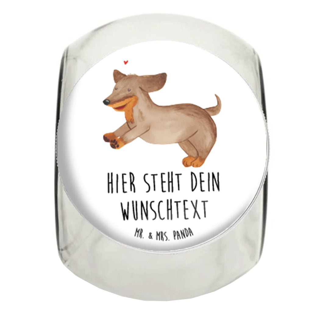 Personalisiertes Bonbonglas Hund Dackel fröhlich Vorratsdose, Vorratsbehälter, Süßigkeitenglas, Süßigkeitendose, Kaffeedose, Müslidose, Teedose, Keksbehälter, Keksedose, Glasdose, Glasbälter, Vorratsglas, Küchenbehälter, Aufbewahrungsdose, Aufbewahungsglas, Gewürzdose, Küchenorganizer, Snackdose, Hund, Hundemotiv, Haustier, Hunderasse, Tierliebhaber, Hundebesitzer, Sprüche, Hunde, Dackel, Dachshund, happy dog