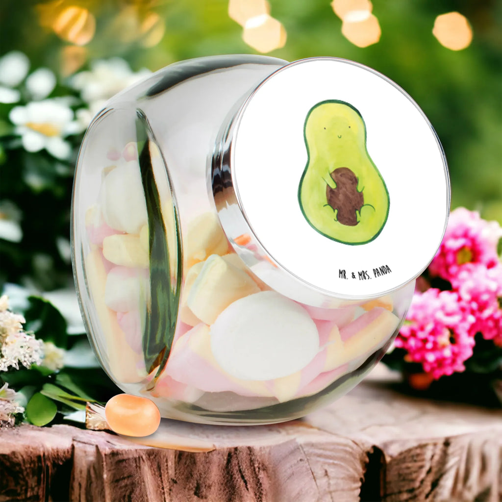 Bonbonglas Avocado Kern Vorratsdose, Vorratsbehälter, Süßigkeitenglas, Süßigkeitendose, Kaffeedose, Müslidose, Teedose, Keksbehälter, Keksedose, Glasdose, Glasbälter, Vorratsglas, Küchenbehälter, Aufbewahrungsdose, Aufbewahungsglas, Gewürzdose, Küchenorganizer, Snackdose, Avocado, Veggie, Vegan, Gesund, Avokado, Avocadokern, Kern, Pflanze, Spruch Leben