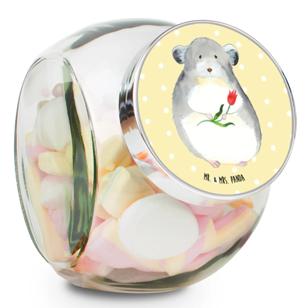 Bonbonglas Chinchilla mit Blume Vorratsdose, Vorratsbehälter, Süßigkeitenglas, Süßigkeitendose, Kaffeedose, Müslidose, Teedose, Keksbehälter, Keksedose, Glasdose, Glasbälter, Vorratsglas, Küchenbehälter, Aufbewahrungsdose, Aufbewahungsglas, Gewürzdose, Küchenorganizer, Snackdose, Tiermotive, Gute Laune, lustige Sprüche, Tiere, Chinchilla, Chinchillas, Liebeskummer, Kummer, Depressionen, traurig sein, Chaos, Glücklichsein, Büro, Büroalltag