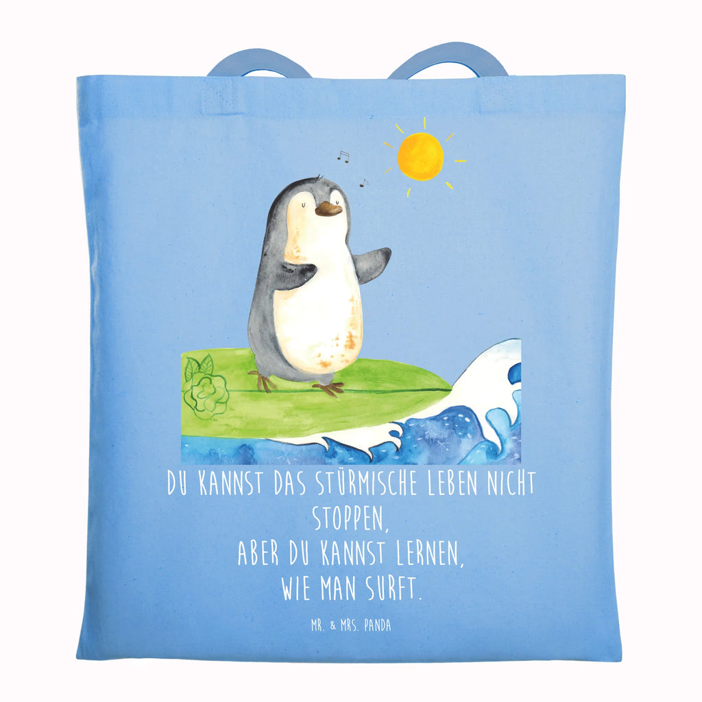 Tragetasche Pinguin Surfer Beuteltasche, Beutel, Einkaufstasche, Jutebeutel, Stoffbeutel, Tasche, Shopper, Umhängetasche, Strandtasche, Schultertasche, Stofftasche, Tragetasche, Badetasche, Jutetasche, Einkaufstüte, Laptoptasche, Pinguin, Pinguine, surfen, Surfer, Hawaii, Urlaub, Wellen, Wellen reiten, Portugal