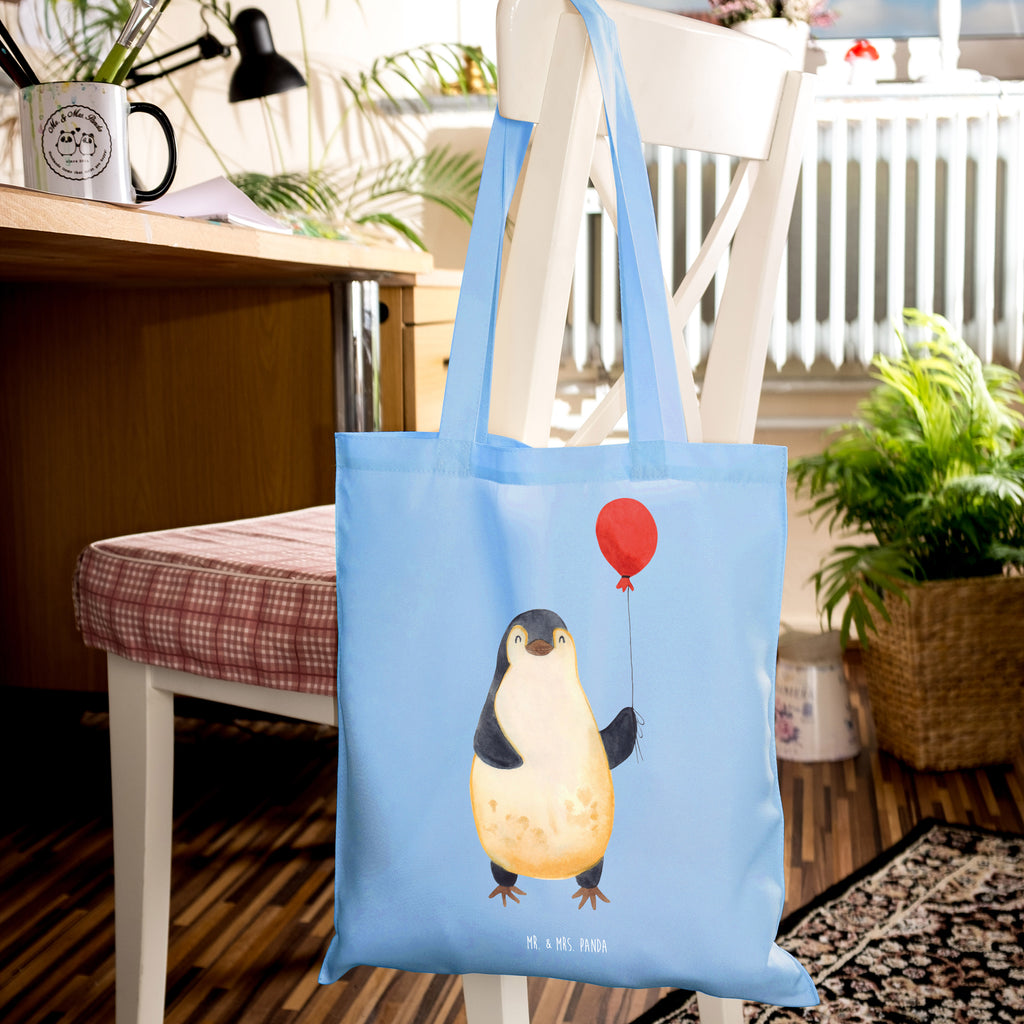 Tragetasche Pinguin Luftballon Beuteltasche, Beutel, Einkaufstasche, Jutebeutel, Stoffbeutel, Tasche, Shopper, Umhängetasche, Strandtasche, Schultertasche, Stofftasche, Tragetasche, Badetasche, Jutetasche, Einkaufstüte, Laptoptasche, Pinguin, Pinguine, Luftballon, Tagträume, Lebenslust, Geschenk Freundin, Geschenkidee, beste Freundin, Motivation, Neustart, neues Leben, Liebe, Glück