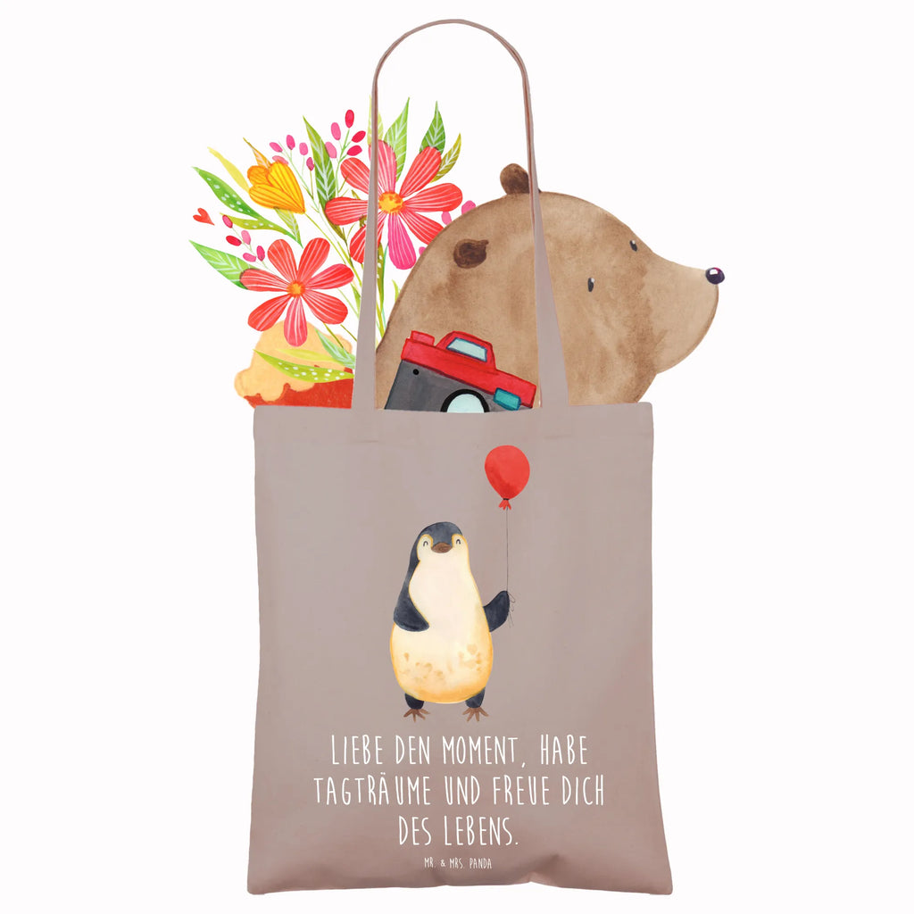 Tragetasche Pinguin Luftballon Beuteltasche, Beutel, Einkaufstasche, Jutebeutel, Stoffbeutel, Tasche, Shopper, Umhängetasche, Strandtasche, Schultertasche, Stofftasche, Tragetasche, Badetasche, Jutetasche, Einkaufstüte, Laptoptasche, Pinguin, Pinguine, Luftballon, Tagträume, Lebenslust, Geschenk Freundin, Geschenkidee, beste Freundin, Motivation, Neustart, neues Leben, Liebe, Glück