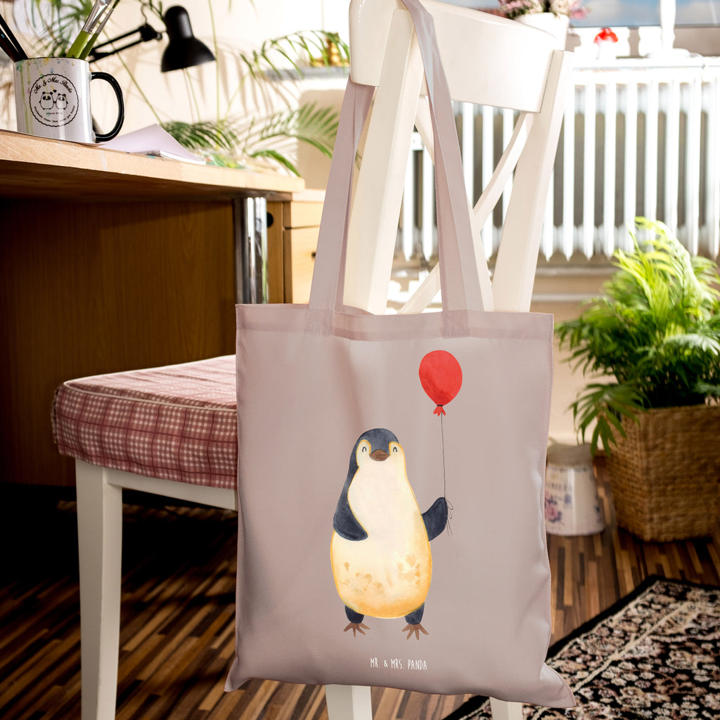 Tragetasche Pinguin Luftballon Beuteltasche, Beutel, Einkaufstasche, Jutebeutel, Stoffbeutel, Tasche, Shopper, Umhängetasche, Strandtasche, Schultertasche, Stofftasche, Tragetasche, Badetasche, Jutetasche, Einkaufstüte, Laptoptasche, Pinguin, Pinguine, Luftballon, Tagträume, Lebenslust, Geschenk Freundin, Geschenkidee, beste Freundin, Motivation, Neustart, neues Leben, Liebe, Glück