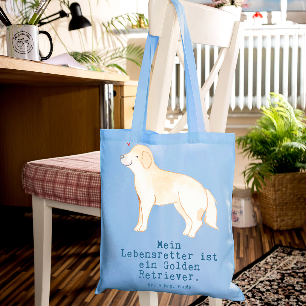 Tragetasche Golden Retriever Lebensretter Beuteltasche, Beutel, Einkaufstasche, Jutebeutel, Stoffbeutel, Tasche, Shopper, Umhängetasche, Strandtasche, Schultertasche, Stofftasche, Tragetasche, Badetasche, Jutetasche, Einkaufstüte, Laptoptasche, Hund, Hunderasse, Rassehund, Hundebesitzer, Geschenk, Tierfreund, Schenken, Welpe, Golden Retriever, Goldie Hund