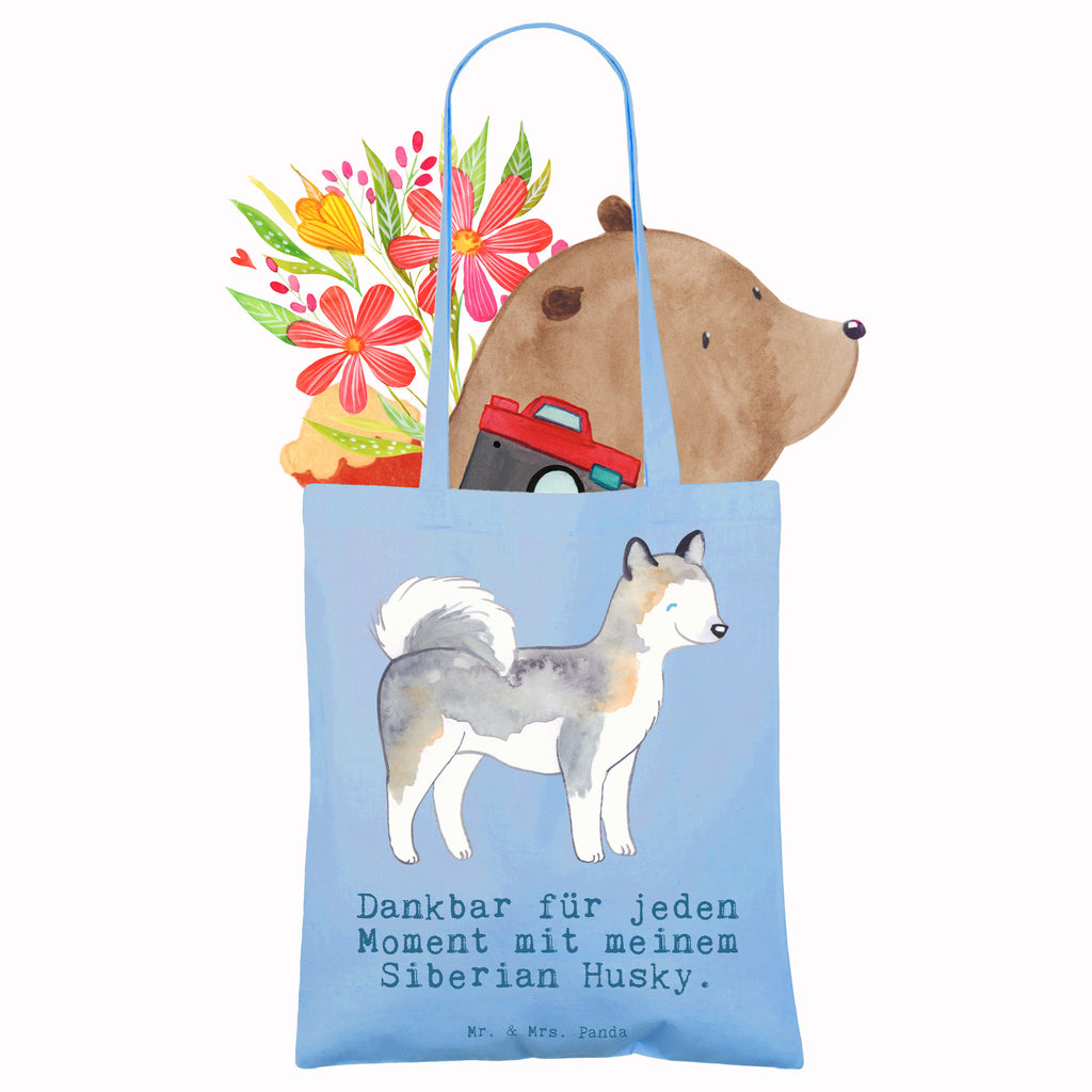 Tragetasche Siberian Husky Moment Beuteltasche, Beutel, Einkaufstasche, Jutebeutel, Stoffbeutel, Tasche, Shopper, Umhängetasche, Strandtasche, Schultertasche, Stofftasche, Tragetasche, Badetasche, Jutetasche, Einkaufstüte, Laptoptasche, Hund, Hunderasse, Rassehund, Hundebesitzer, Geschenk, Tierfreund, Schenken, Welpe, Siberian Husky