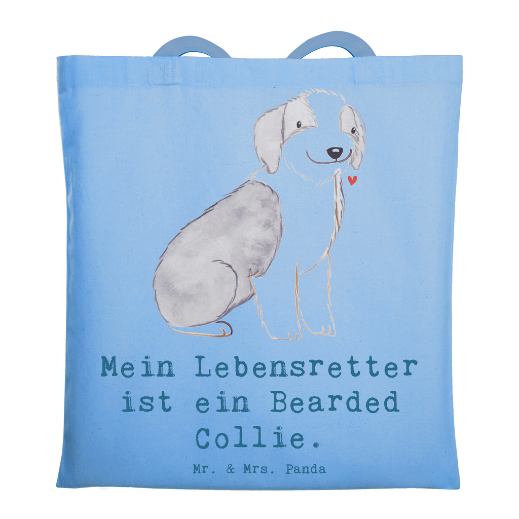 Tragetasche Bearded Collie Lebensretter Beuteltasche, Beutel, Einkaufstasche, Jutebeutel, Stoffbeutel, Tasche, Shopper, Umhängetasche, Strandtasche, Schultertasche, Stofftasche, Tragetasche, Badetasche, Jutetasche, Einkaufstüte, Laptoptasche, Hund, Hunderasse, Rassehund, Hundebesitzer, Geschenk, Tierfreund, Schenken, Welpe, Bearded Collie, britischer Hütehund