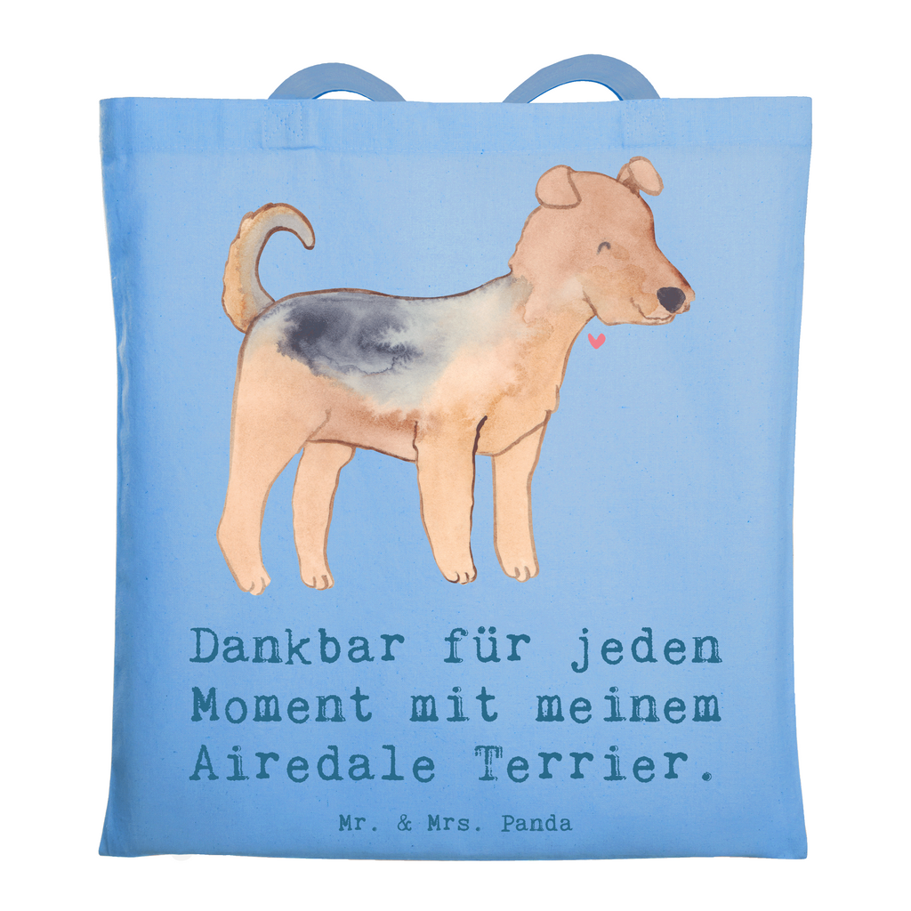 Tragetasche Airedale Terrier Moment Beuteltasche, Beutel, Einkaufstasche, Jutebeutel, Stoffbeutel, Tasche, Shopper, Umhängetasche, Strandtasche, Schultertasche, Stofftasche, Tragetasche, Badetasche, Jutetasche, Einkaufstüte, Laptoptasche, Hund, Hunderasse, Rassehund, Hundebesitzer, Geschenk, Tierfreund, Schenken, Welpe, Airedale Terrier