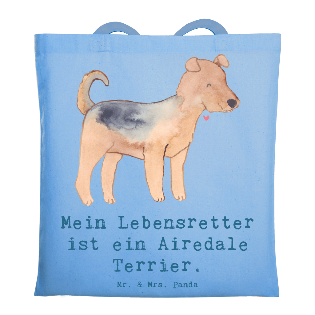 Tragetasche Airedale Terrier Lebensretter Beuteltasche, Beutel, Einkaufstasche, Jutebeutel, Stoffbeutel, Tasche, Shopper, Umhängetasche, Strandtasche, Schultertasche, Stofftasche, Tragetasche, Badetasche, Jutetasche, Einkaufstüte, Laptoptasche, Hund, Hunderasse, Rassehund, Hundebesitzer, Geschenk, Tierfreund, Schenken, Welpe