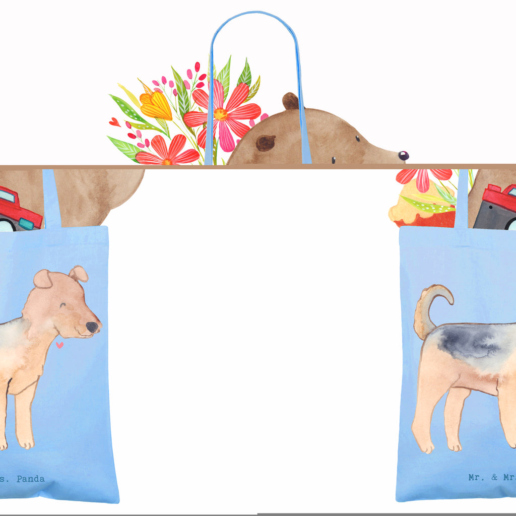 Tragetasche Airedale Terrier Lebensretter Beuteltasche, Beutel, Einkaufstasche, Jutebeutel, Stoffbeutel, Tasche, Shopper, Umhängetasche, Strandtasche, Schultertasche, Stofftasche, Tragetasche, Badetasche, Jutetasche, Einkaufstüte, Laptoptasche, Hund, Hunderasse, Rassehund, Hundebesitzer, Geschenk, Tierfreund, Schenken, Welpe