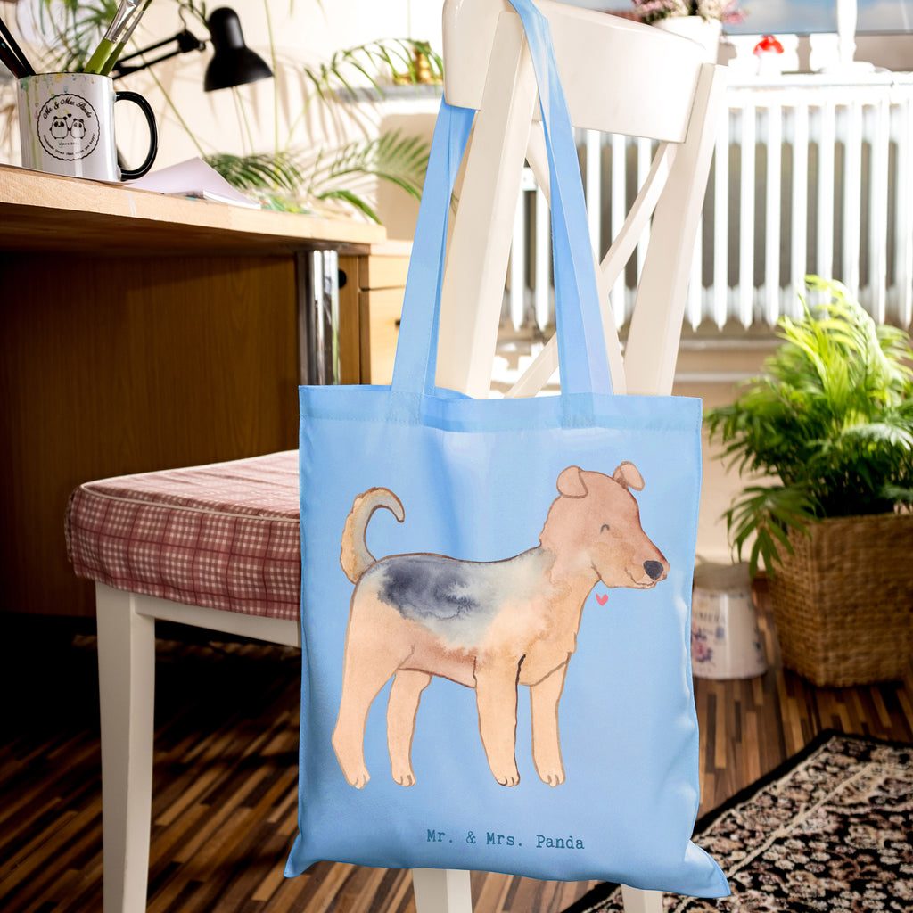 Tragetasche Airedale Terrier Lebensretter Beuteltasche, Beutel, Einkaufstasche, Jutebeutel, Stoffbeutel, Tasche, Shopper, Umhängetasche, Strandtasche, Schultertasche, Stofftasche, Tragetasche, Badetasche, Jutetasche, Einkaufstüte, Laptoptasche, Hund, Hunderasse, Rassehund, Hundebesitzer, Geschenk, Tierfreund, Schenken, Welpe