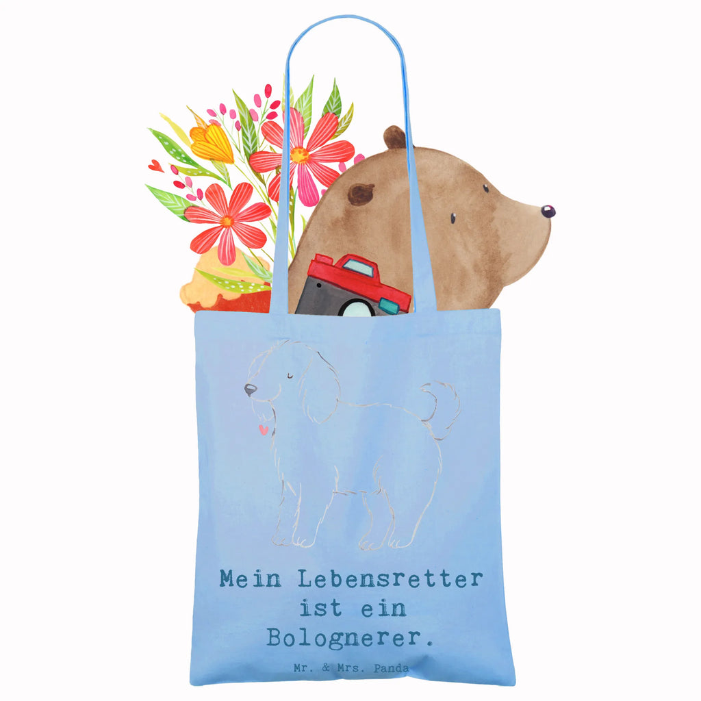 Tragetasche Bologneser Lebensretter Beuteltasche, Beutel, Einkaufstasche, Jutebeutel, Stoffbeutel, Tasche, Shopper, Umhängetasche, Strandtasche, Schultertasche, Stofftasche, Tragetasche, Badetasche, Jutetasche, Einkaufstüte, Laptoptasche, Hund, Hunderasse, Rassehund, Hundebesitzer, Geschenk, Tierfreund, Schenken, Welpe, Bologneser