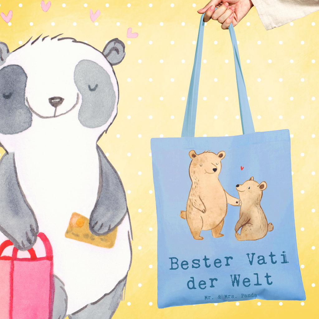 Tragetasche Bär Bester Vati der Welt Beuteltasche, Beutel, Einkaufstasche, Jutebeutel, Stoffbeutel, Tasche, Shopper, Umhängetasche, Strandtasche, Schultertasche, Stofftasche, Tragetasche, Badetasche, Jutetasche, Einkaufstüte, Laptoptasche, für, Dankeschön, Geschenk, Schenken, Geburtstag, Geburtstagsgeschenk, Geschenkidee, Danke, Bedanken, Mitbringsel, Freude machen, Geschenktipp, Vater, Papa, Dad, Daddy, Paps, Papi, Vati, Eltern, Geschenk Vater, Mann, Familie, Bester, Kleinigkeit