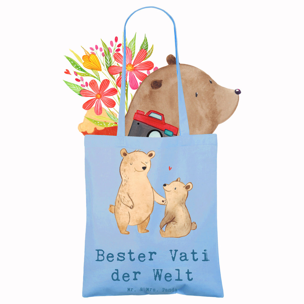 Tragetasche Bär Bester Vati der Welt Beuteltasche, Beutel, Einkaufstasche, Jutebeutel, Stoffbeutel, Tasche, Shopper, Umhängetasche, Strandtasche, Schultertasche, Stofftasche, Tragetasche, Badetasche, Jutetasche, Einkaufstüte, Laptoptasche, für, Dankeschön, Geschenk, Schenken, Geburtstag, Geburtstagsgeschenk, Geschenkidee, Danke, Bedanken, Mitbringsel, Freude machen, Geschenktipp, Vater, Papa, Dad, Daddy, Paps, Papi, Vati, Eltern, Geschenk Vater, Mann, Familie, Bester, Kleinigkeit