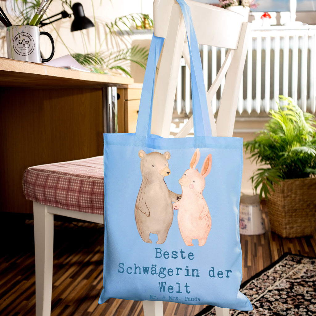 Tragetasche Hase Beste Schwägerin der Welt Beuteltasche, Beutel, Einkaufstasche, Jutebeutel, Stoffbeutel, Tasche, Shopper, Umhängetasche, Strandtasche, Schultertasche, Stofftasche, Tragetasche, Badetasche, Jutetasche, Einkaufstüte, Laptoptasche, für, Dankeschön, Geschenk, Schenken, Geburtstag, Geburtstagsgeschenk, Geschenkidee, Danke, Bedanken, Mitbringsel, Freude machen, Geschenktipp, Schwägerin, Schwähgerin, Schwippschwägerin, Familie, Verwandtschaft, angeheiratet, Frau, Ehemann, Schwester, Ehefrau, Bruder, Partner