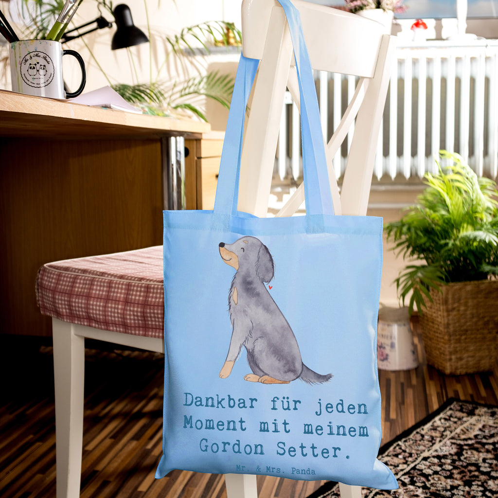 Tragetasche Gordon Setter Moment Beuteltasche, Beutel, Einkaufstasche, Jutebeutel, Stoffbeutel, Tasche, Shopper, Umhängetasche, Strandtasche, Schultertasche, Stofftasche, Tragetasche, Badetasche, Jutetasche, Einkaufstüte, Laptoptasche, Hund, Hunderasse, Rassehund, Hundebesitzer, Geschenk, Tierfreund, Schenken, Welpe, Gordon Shetter, Jagdhund