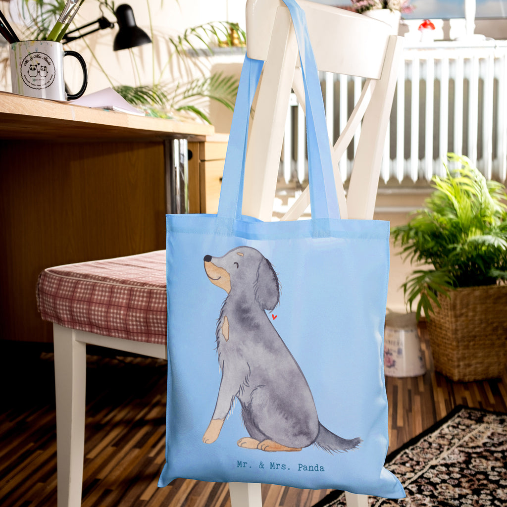 Tragetasche Gordon Setter Moment Beuteltasche, Beutel, Einkaufstasche, Jutebeutel, Stoffbeutel, Tasche, Shopper, Umhängetasche, Strandtasche, Schultertasche, Stofftasche, Tragetasche, Badetasche, Jutetasche, Einkaufstüte, Laptoptasche, Hund, Hunderasse, Rassehund, Hundebesitzer, Geschenk, Tierfreund, Schenken, Welpe, Gordon Shetter, Jagdhund