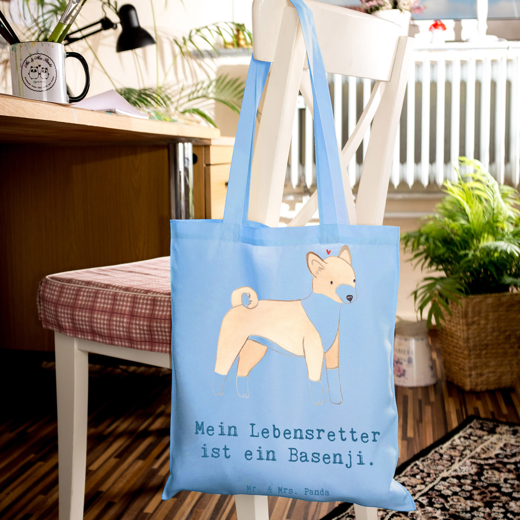 Tragetasche Basenji Lebensretter Beuteltasche, Beutel, Einkaufstasche, Jutebeutel, Stoffbeutel, Tasche, Shopper, Umhängetasche, Strandtasche, Schultertasche, Stofftasche, Tragetasche, Badetasche, Jutetasche, Einkaufstüte, Laptoptasche, Hund, Hunderasse, Rassehund, Hundebesitzer, Geschenk, Tierfreund, Schenken, Welpe, Kongo-Terrier, Basenji