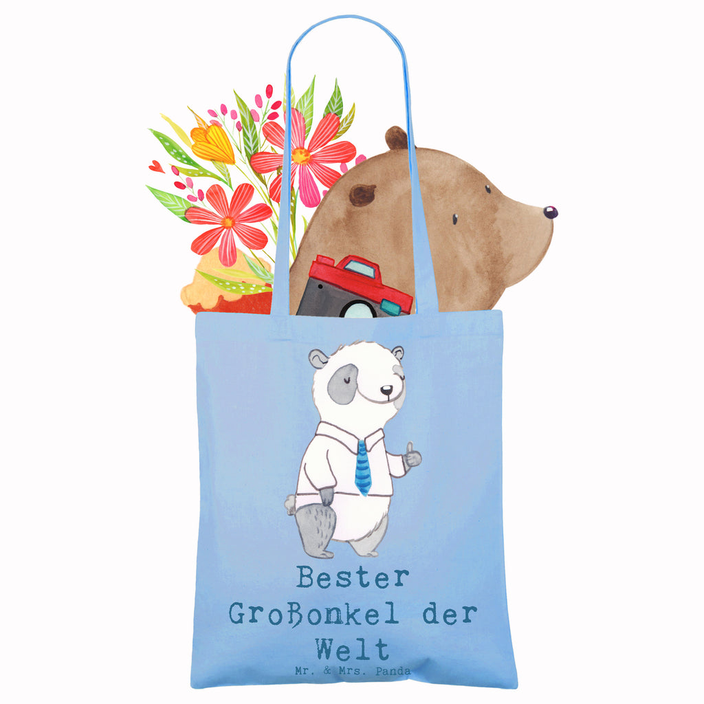 Tragetasche Panda Bester Großonkel der Welt Beuteltasche, Beutel, Einkaufstasche, Jutebeutel, Stoffbeutel, Tasche, Shopper, Umhängetasche, Strandtasche, Schultertasche, Stofftasche, Tragetasche, Badetasche, Jutetasche, Einkaufstüte, Laptoptasche, für, Dankeschön, Geschenk, Schenken, Geburtstag, Geburtstagsgeschenk, Geschenkidee, Danke, Bedanken, Mitbringsel, Freude machen, Geschenktipp, Großonkel, Onkel