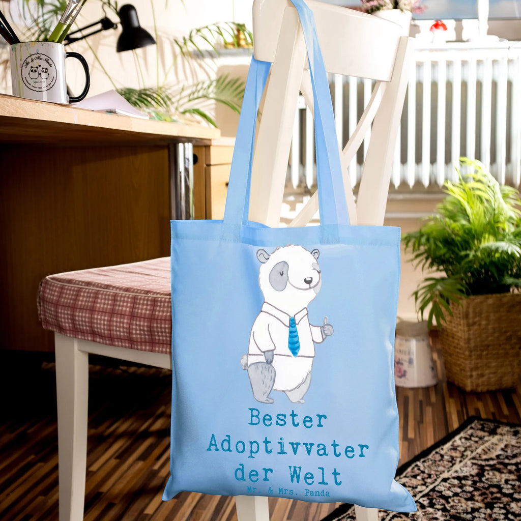 Tragetasche Panda Bester Adoptivvater der Welt Beuteltasche, Beutel, Einkaufstasche, Jutebeutel, Stoffbeutel, Tasche, Shopper, Umhängetasche, Strandtasche, Schultertasche, Stofftasche, Tragetasche, Badetasche, Jutetasche, Einkaufstüte, Laptoptasche, für, Dankeschön, Geschenk, Schenken, Geburtstag, Geburtstagsgeschenk, Geschenkidee, Danke, Bedanken, Mitbringsel, Freude machen, Geschenktipp, Adoptiv vater, Adoption, adoptiert, Adoptivvater