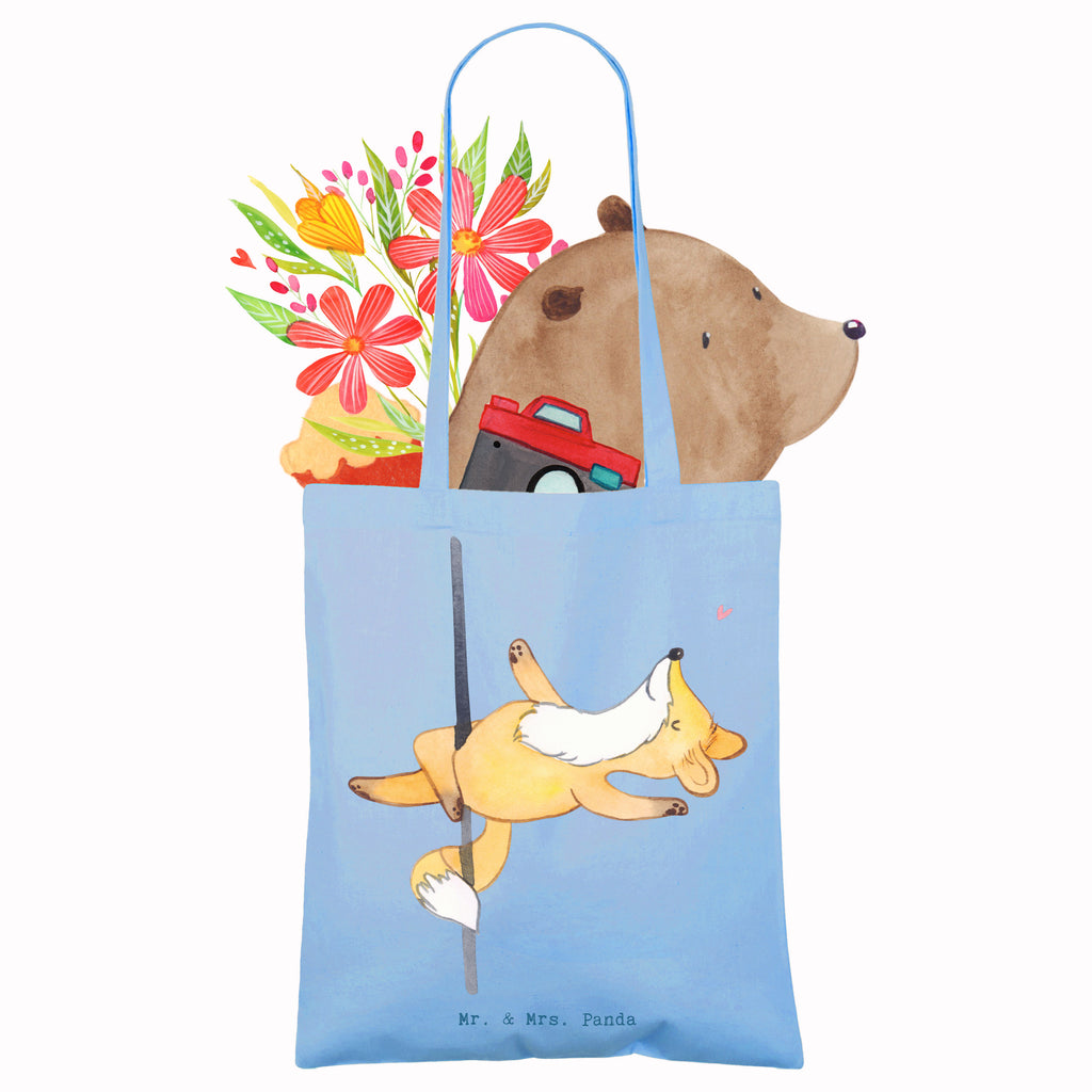 Tragetasche Fuchs Poledance Beuteltasche, Beutel, Einkaufstasche, Jutebeutel, Stoffbeutel, Tasche, Shopper, Umhängetasche, Strandtasche, Schultertasche, Stofftasche, Tragetasche, Badetasche, Jutetasche, Einkaufstüte, Laptoptasche, Geschenk, Sport, Sportart, Hobby, Schenken, Danke, Dankeschön, Auszeichnung, Gewinn, Sportler, Pole Dance, Tanzen, Tanz