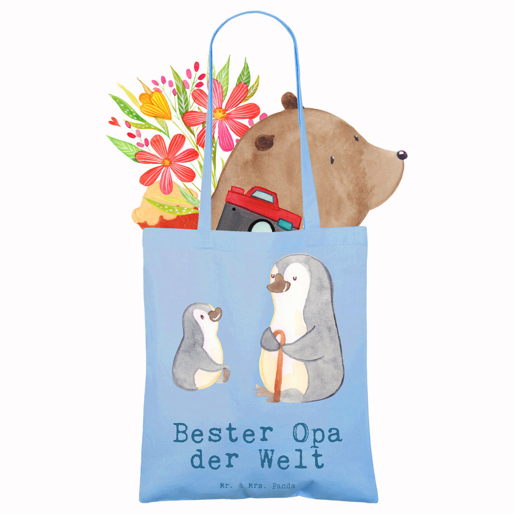 Tragetasche Pinguin Bester Opa der Welt Beuteltasche, Beutel, Einkaufstasche, Jutebeutel, Stoffbeutel, Tasche, Shopper, Umhängetasche, Strandtasche, Schultertasche, Stofftasche, Tragetasche, Badetasche, Jutetasche, Einkaufstüte, Laptoptasche, für, Dankeschön, Geschenk, Schenken, Geburtstag, Geburtstagsgeschenk, Geschenkidee, Danke, Bedanken, Mitbringsel, Freude machen, Geschenktipp, Großvater, Grossvater, Opa, Opi. Großpapa, Großeltern, Enkel, Enkelin, Enkelkind, Kleinigkeit, Oppa, Oppi, Bester