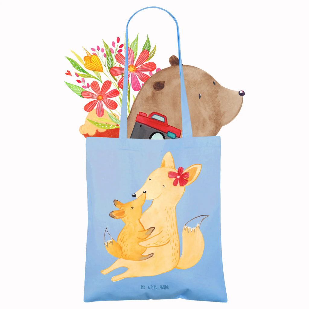 Tragetasche Fuchs Mama & Kind Beuteltasche, Beutel, Einkaufstasche, Jutebeutel, Stoffbeutel, Tasche, Shopper, Umhängetasche, Strandtasche, Schultertasche, Stofftasche, Tragetasche, Badetasche, Jutetasche, Einkaufstüte, Laptoptasche, Familie, Vatertag, Muttertag, Bruder, Schwester, Mama, Papa, Oma, Opa, Mutter, Tochter, Lieblingstochter, Beste Tochter, Geschenk