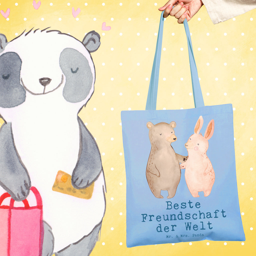 Tragetasche Hase Beste Freundschaft der Welt Beuteltasche, Beutel, Einkaufstasche, Jutebeutel, Stoffbeutel, Tasche, Shopper, Umhängetasche, Strandtasche, Schultertasche, Stofftasche, Tragetasche, Badetasche, Jutetasche, Einkaufstüte, Laptoptasche, für, Dankeschön, Geschenk, Schenken, Geburtstag, Geburtstagsgeschenk, Geschenkidee, Danke, Bedanken, Mitbringsel, Freude machen, Geschenktipp, Freundschaft, Freunde, Freunde fürs Leben, best friends, Freundin, Freund, Clique, Kumpel, bae, bff